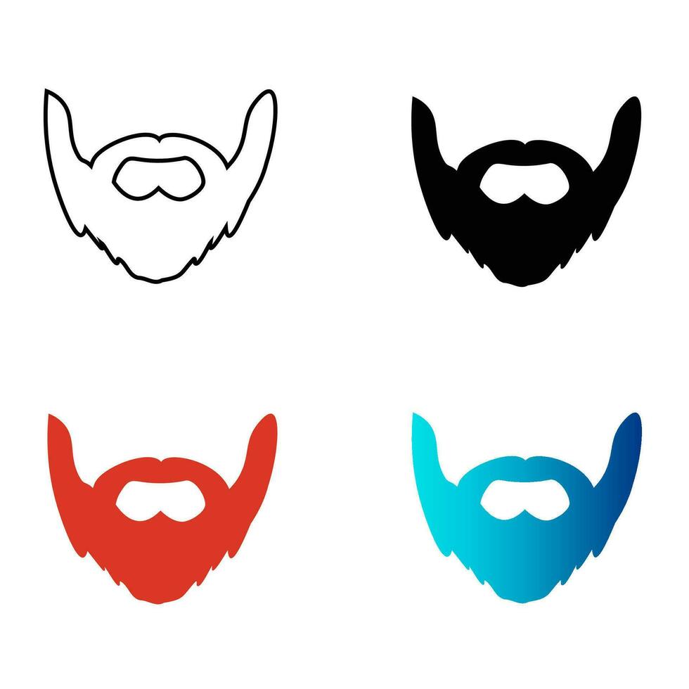 Abstract Beard Silhouette Illustration vector