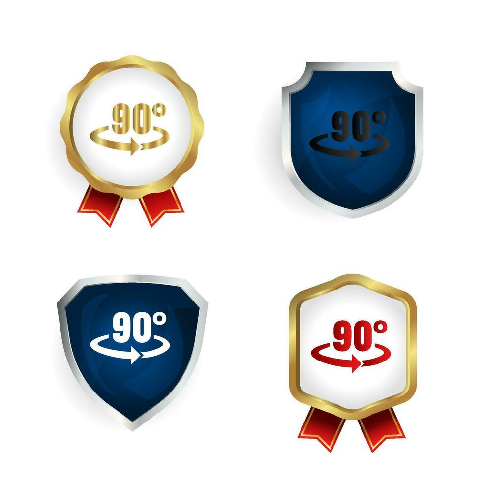 Abstract 90 Degree Rotate Badge and Label Collection vector