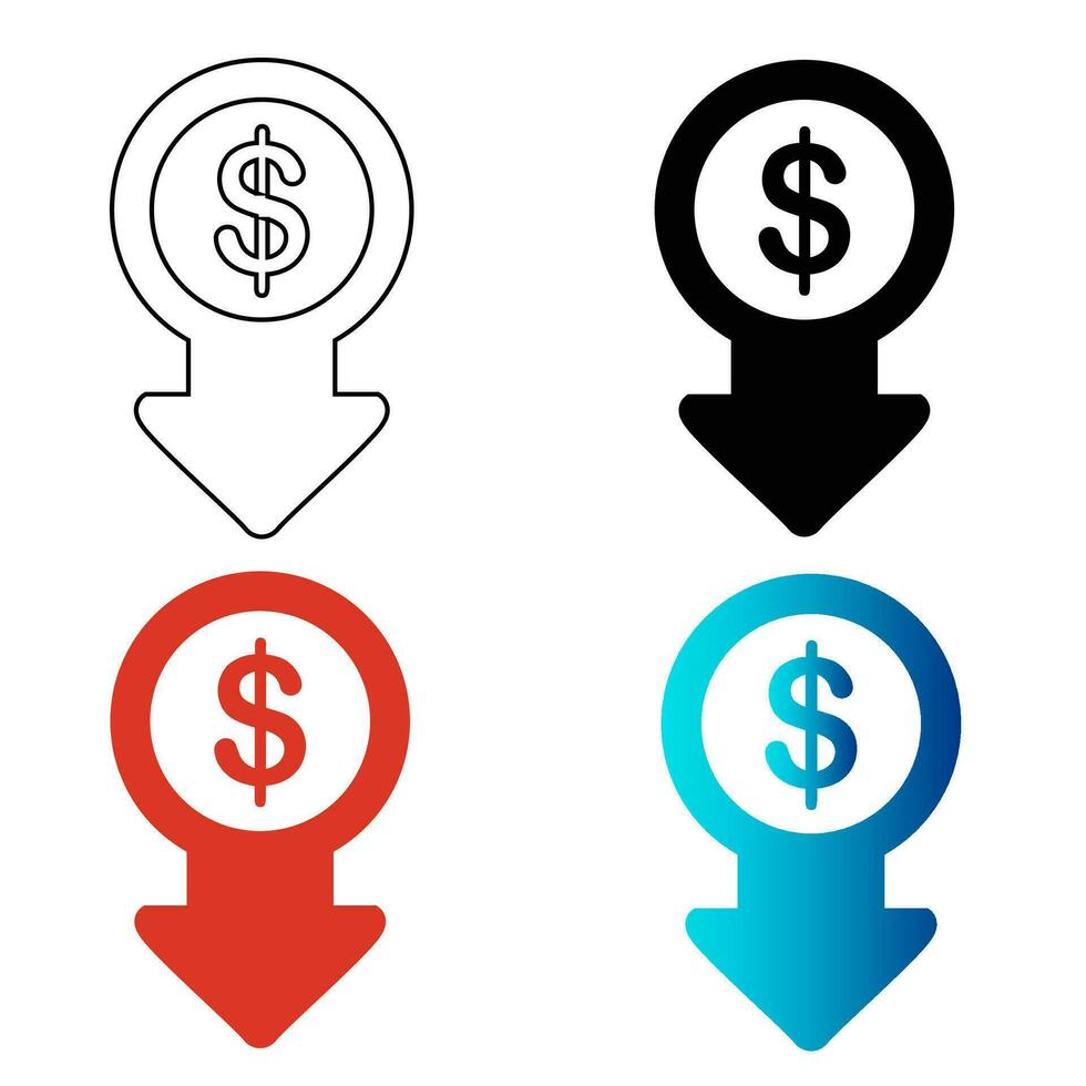 resumen costo reducción silueta ilustración vector