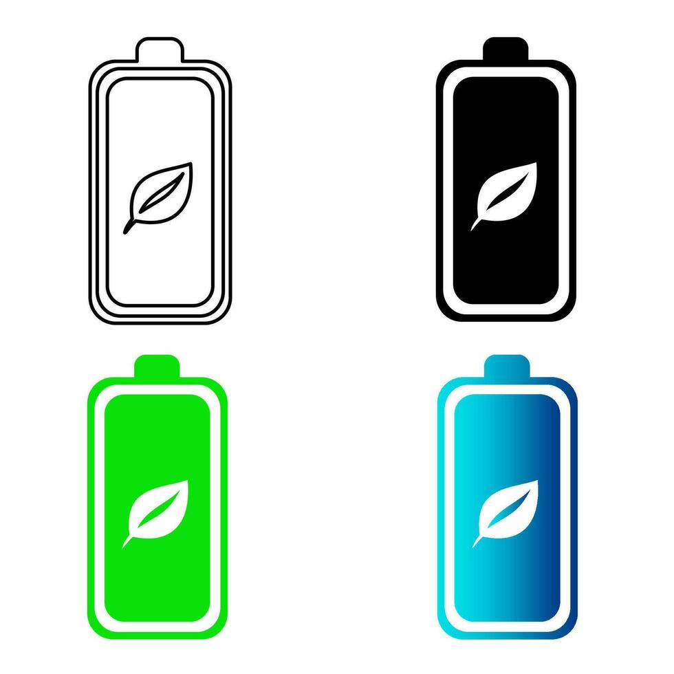 Abstract Eco Battery Silhouette Illustration vector