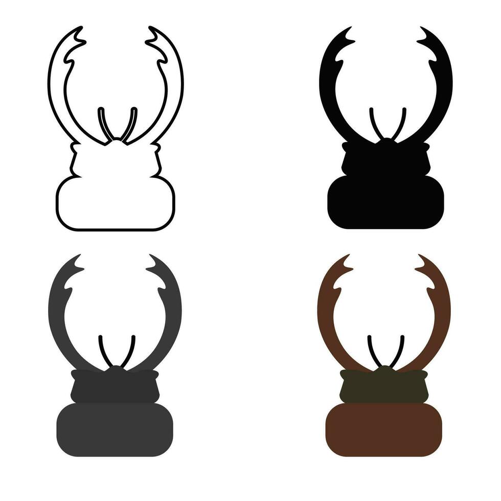 Abstract Flat Chalcosoma Head Silhouette Illustration vector