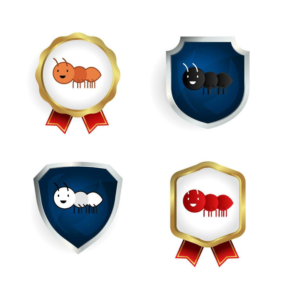 Abstract Flat Ant Animal Badge and Label Collection vector