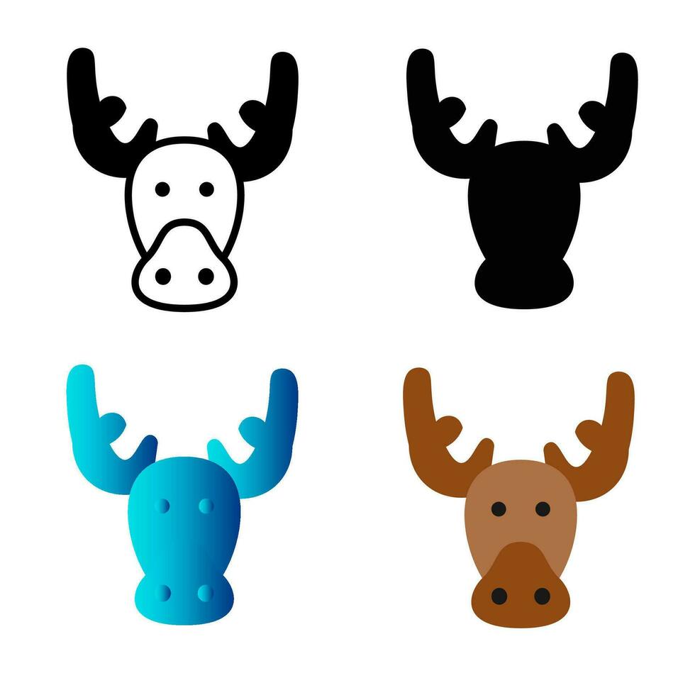 Abstract Flat Moose Head Silhouette Illustration vector