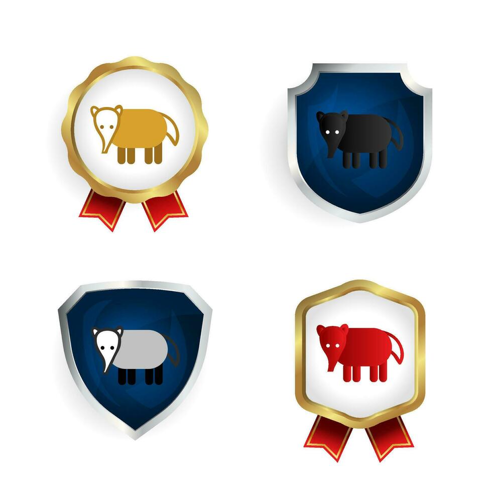 Abstract Flat Ant Eater Badge and Label Collection vector