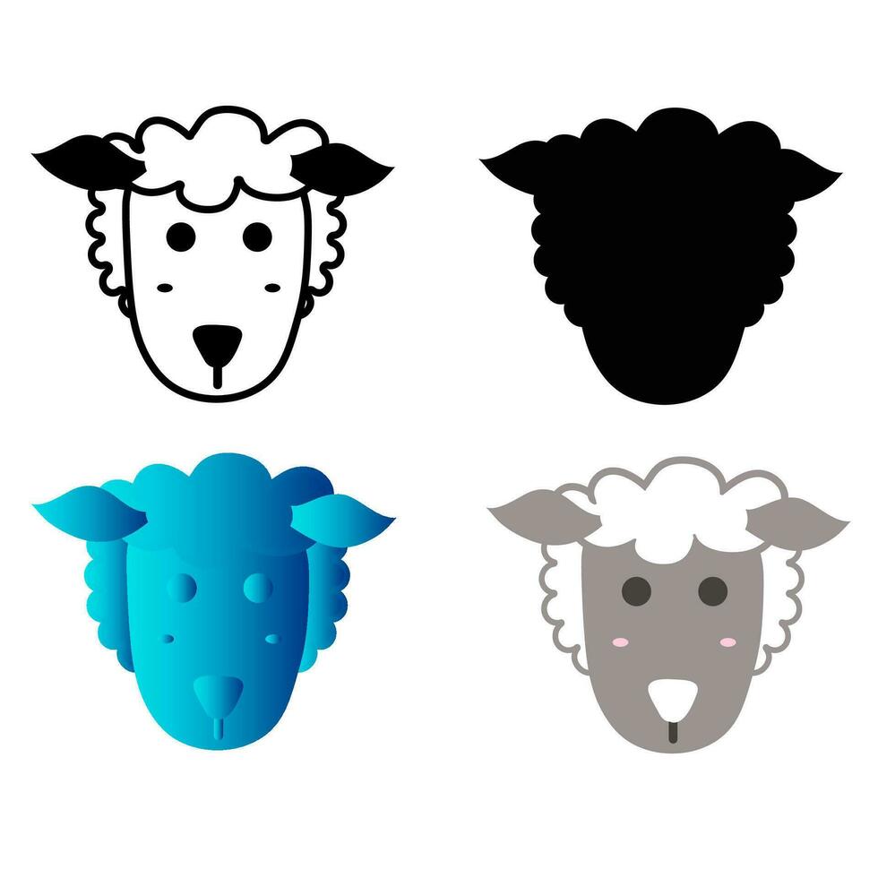 Abstract Flat Sheep Head Silhouette Illustration vector