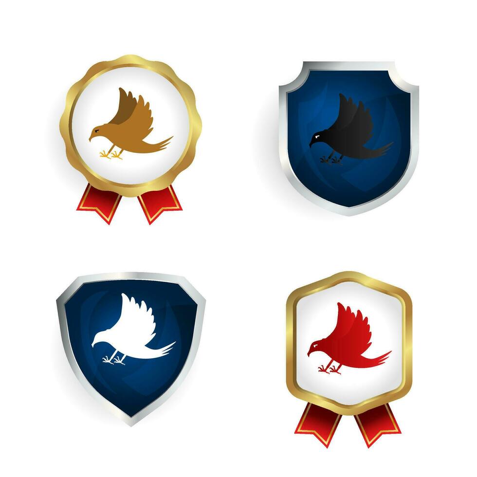 Abstract Flat Hawk Bird Badge and Label Collection vector