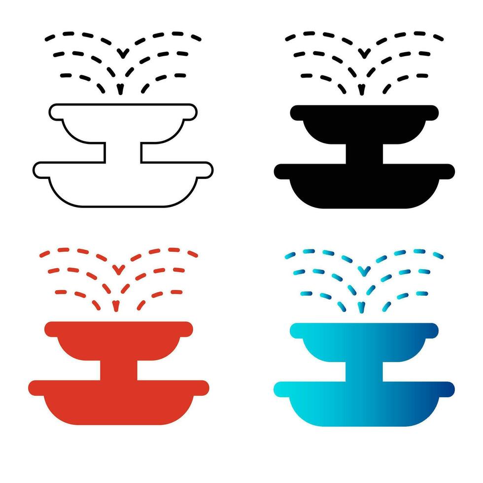 Abstract Fountain Silhouette Illustration vector