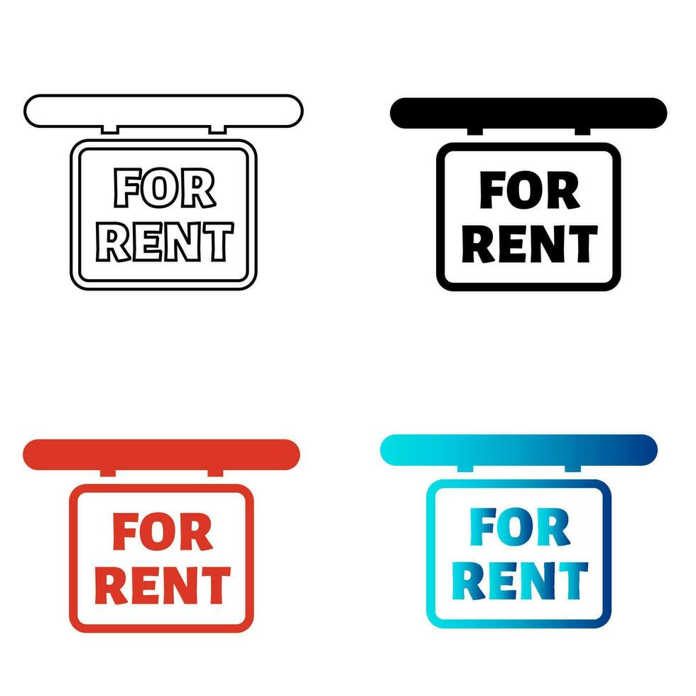 Abstract For Rent Sign Board Silhouette Illustration 25844511 Vector