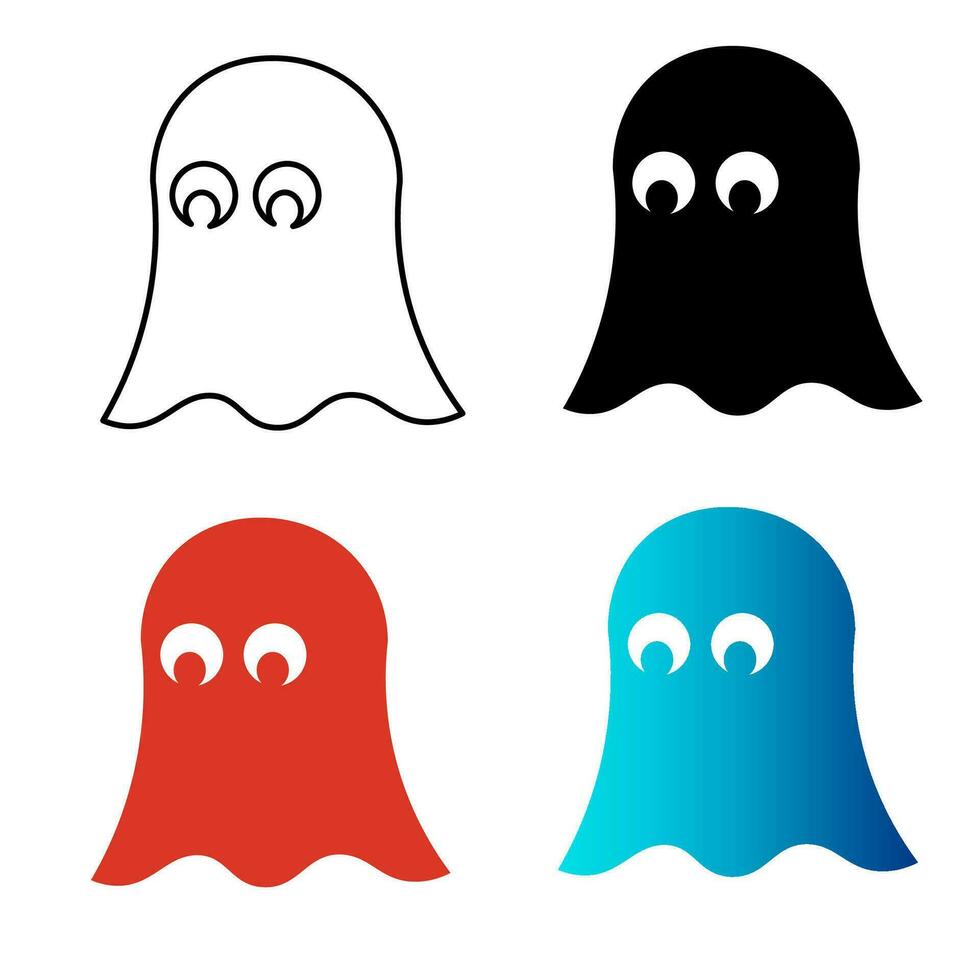 Abstract Ghost Emotion Silhouette Illustration vector