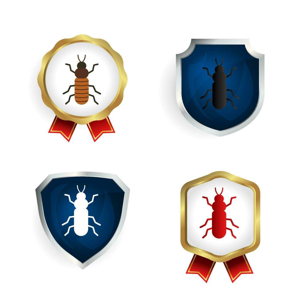 Abstract Flat Roach Insect Badge and Label Collection vector
