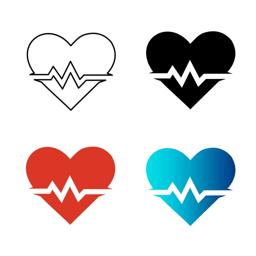 Abstract Heart Rate Silhouette Illustration vector