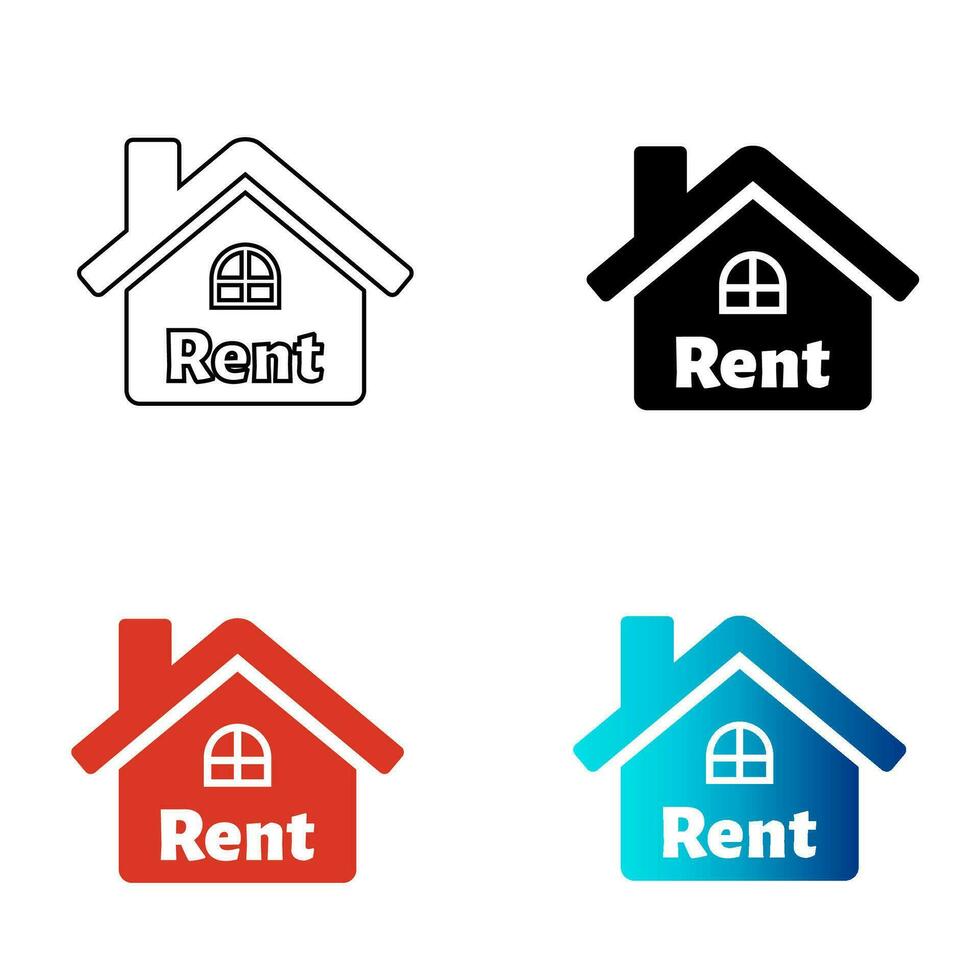 Abstract Home For Rent Silhouette Illustration vector