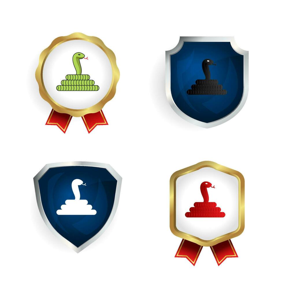 Abstract Flat Snake Animal Badge and Label Collection vector