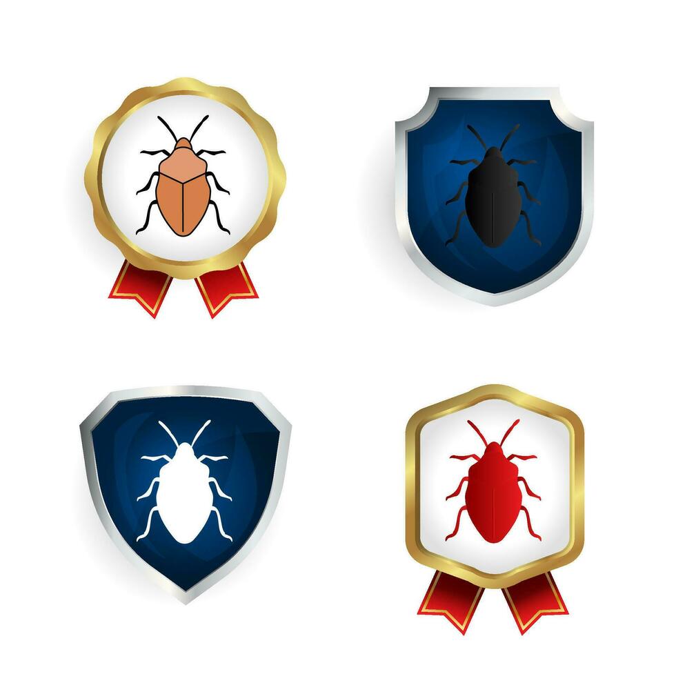 Abstract Flat Stink Bug Insect Badge and Label Collection vector