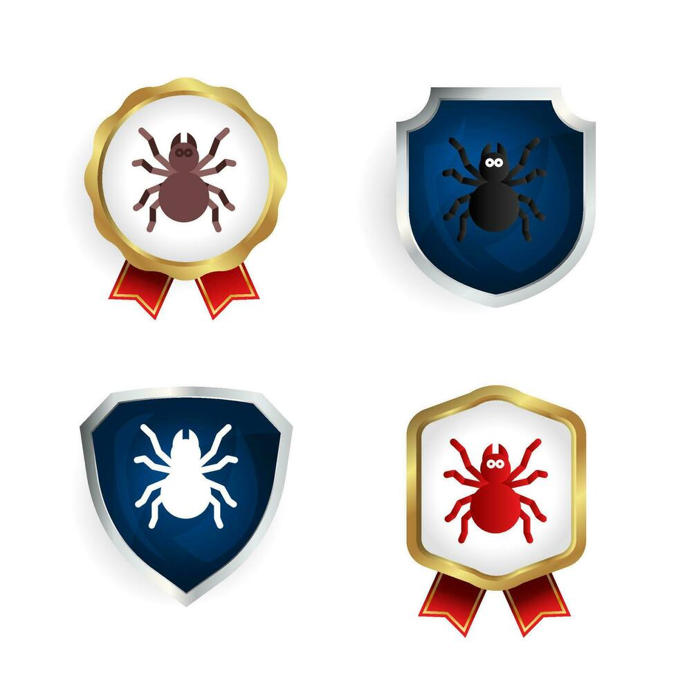 resumen plano tarántula araña Insignia y etiqueta colección vector