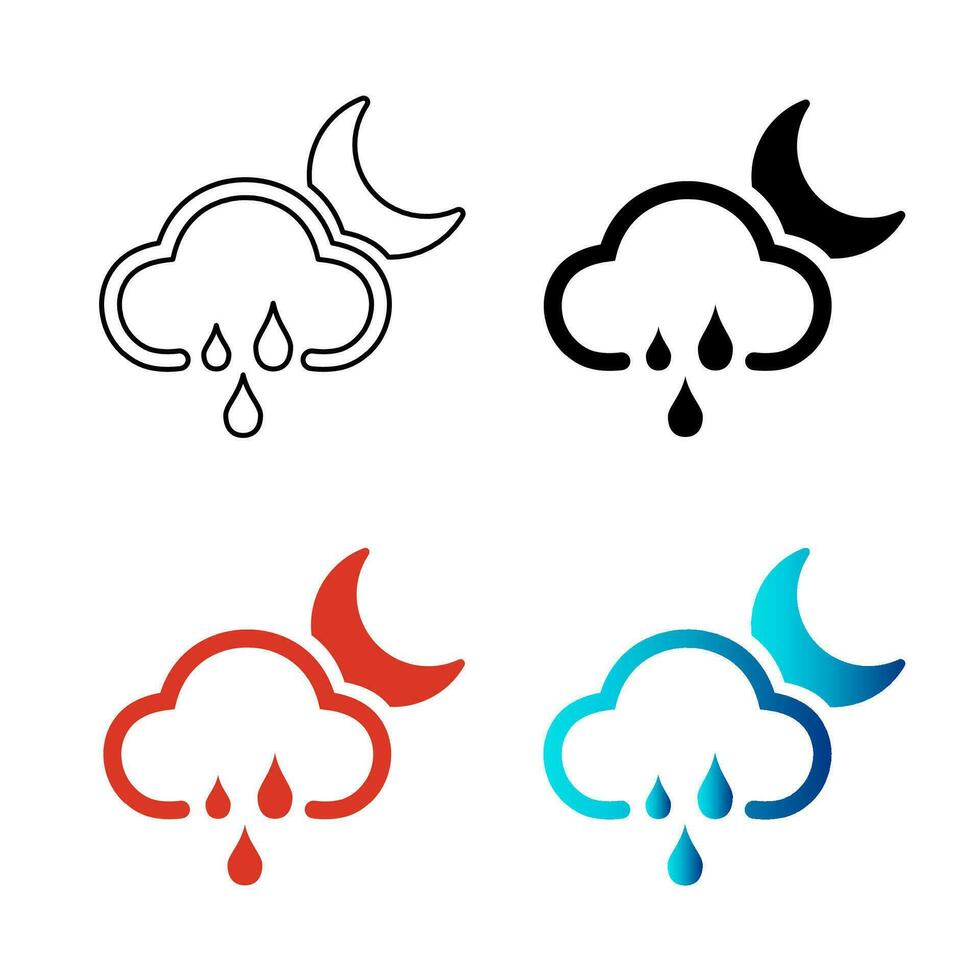 Abstract Night Cloud Rain Silhouette Illustration vector