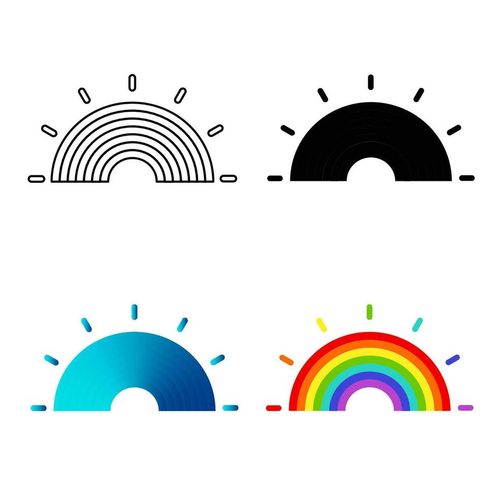 Abstract Rainbow Silhouette Illustration vector