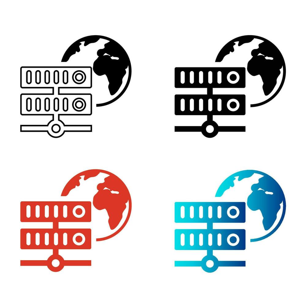 Abstract Server Earth Silhouette Illustration vector