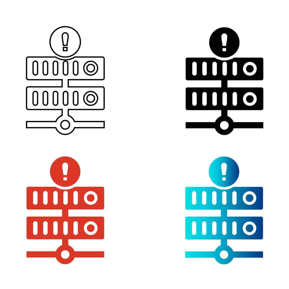 resumen servidor error silueta ilustración vector