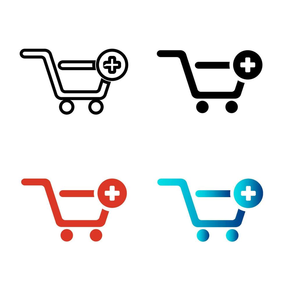 Abstract Shopping Cart Add Silhouette Illustration vector
