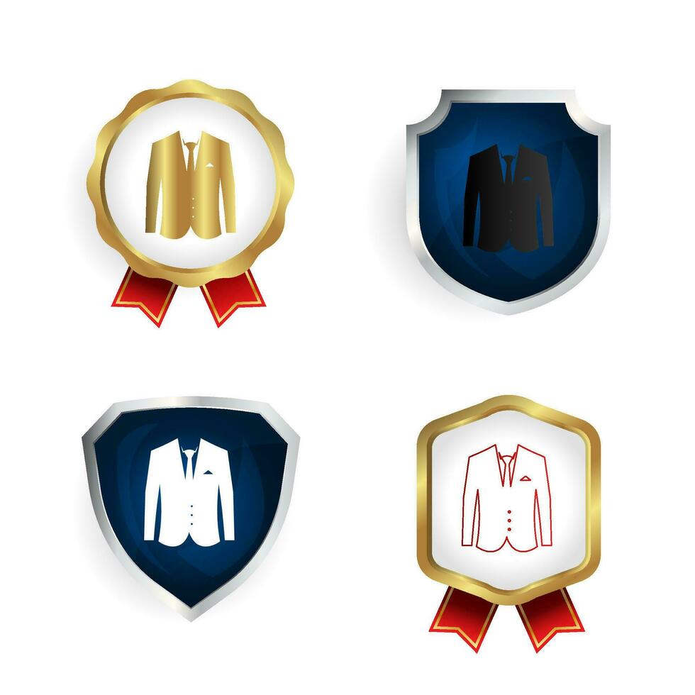 Abstract Suit Badge and Label Collection vector