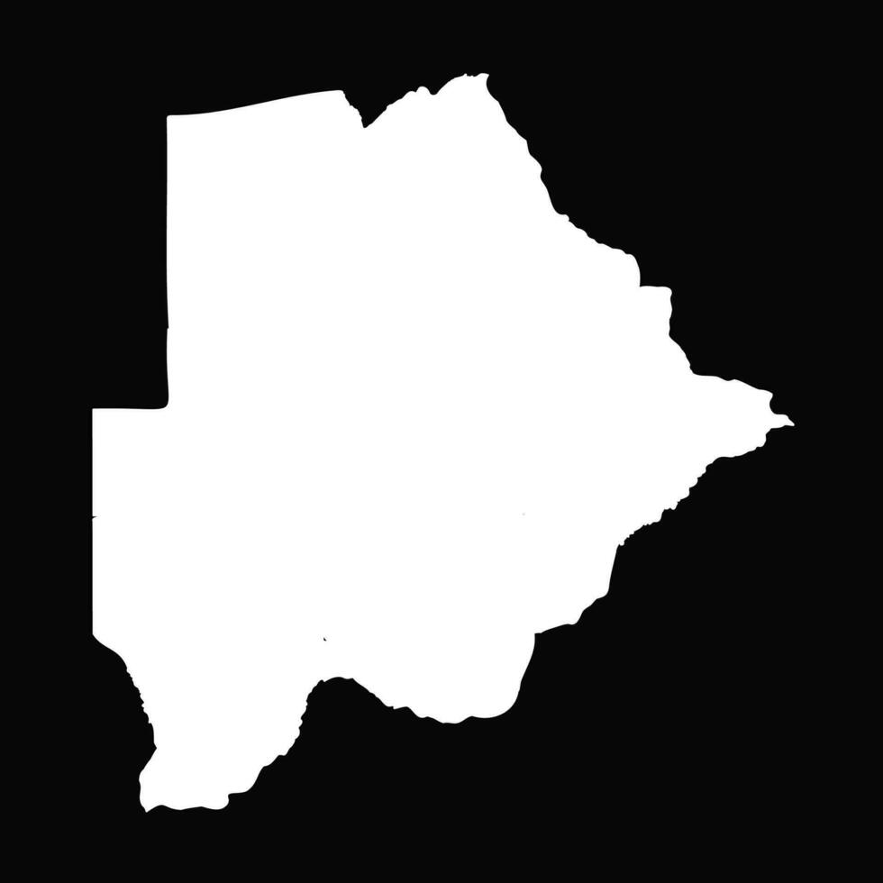 Simple Botswana Map Isolated on Black Background vector