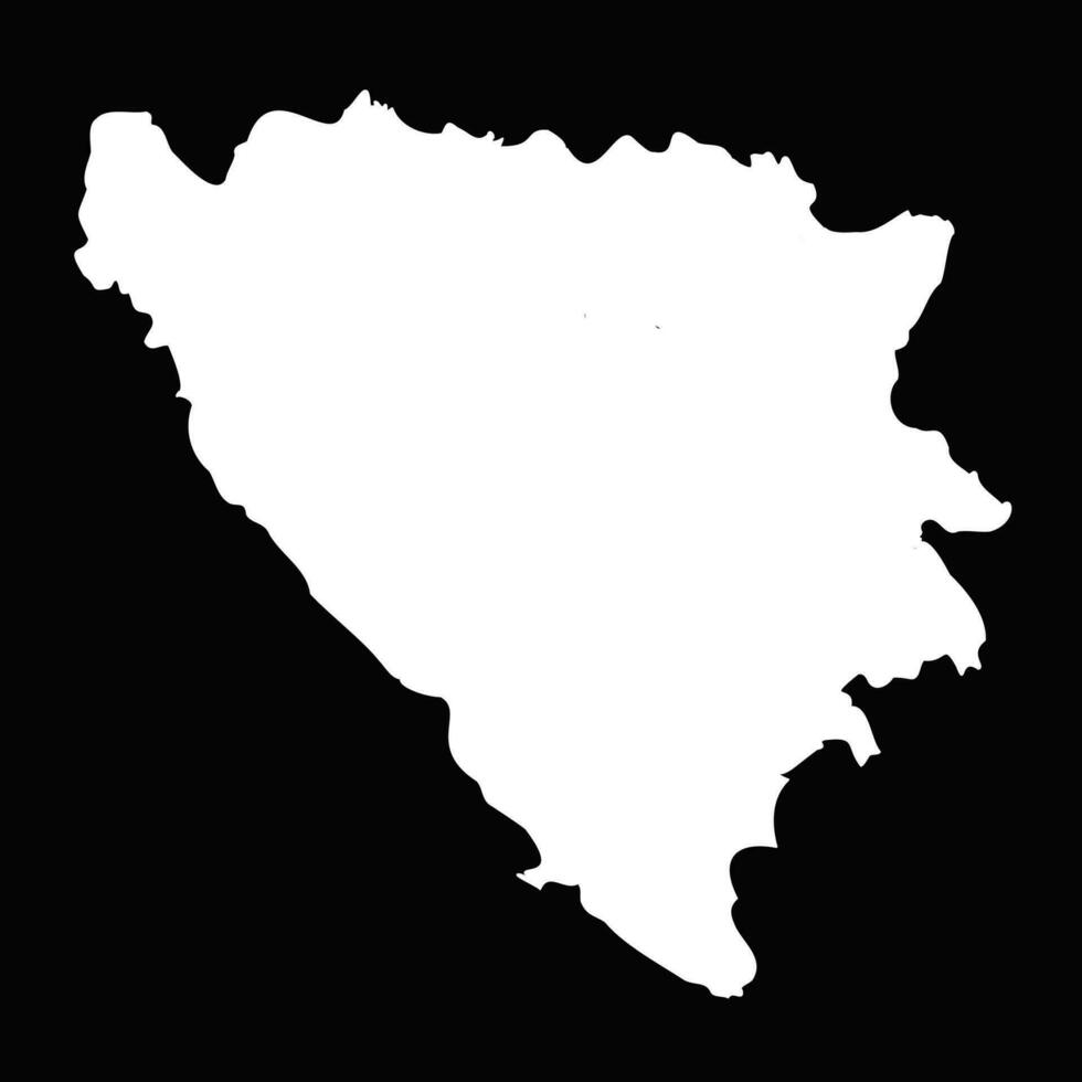 Simple Bosnia and Herzegovina Map Isolated on Black Background vector