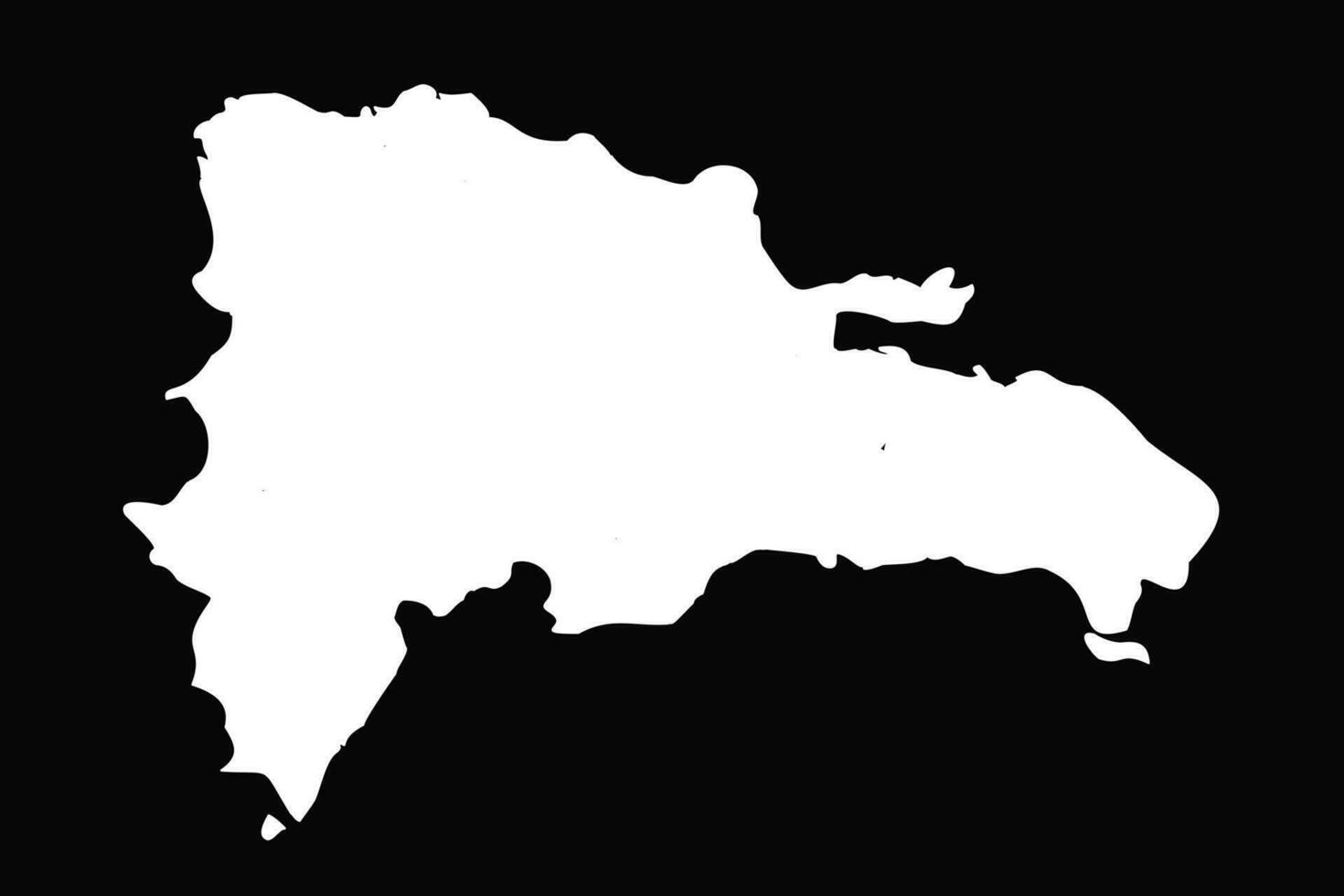 Simple Dominican Republic Map Isolated on Black Background vector