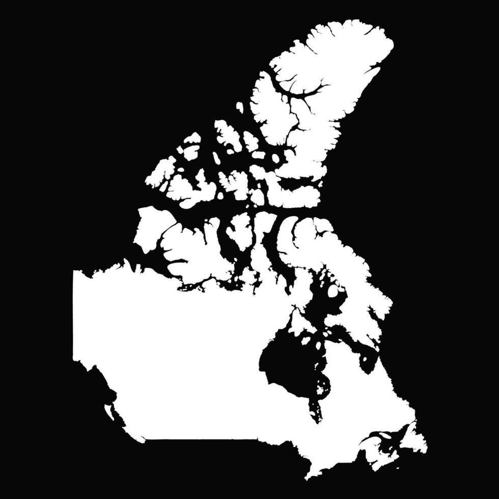 Simple Canada Map Isolated on Black Background vector