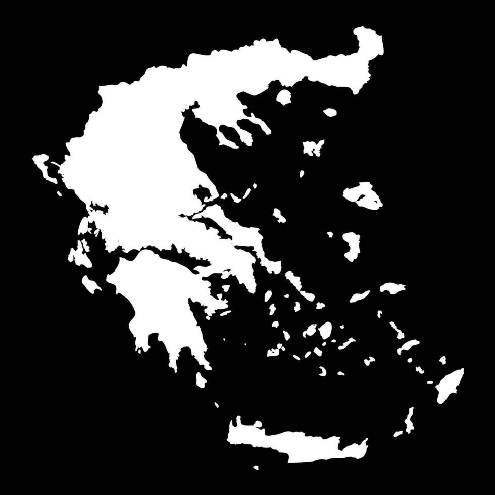 Simple Greece Map Isolated on Black Background vector