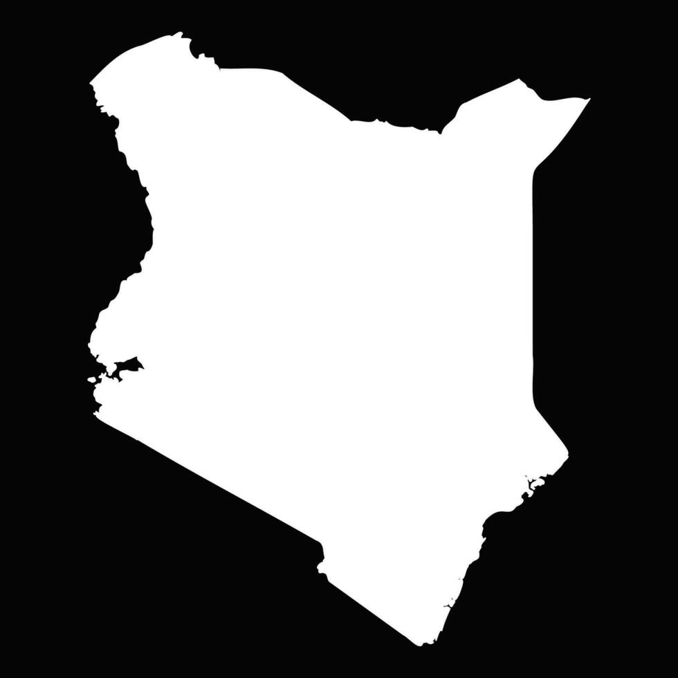 Simple Kenya Map Isolated on Black Background vector