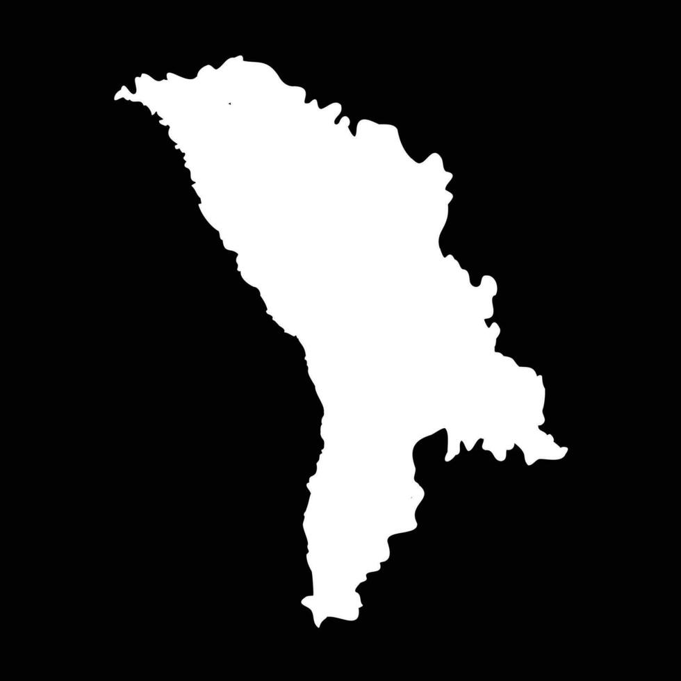 sencillo Moldavia mapa aislado en negro antecedentes vector