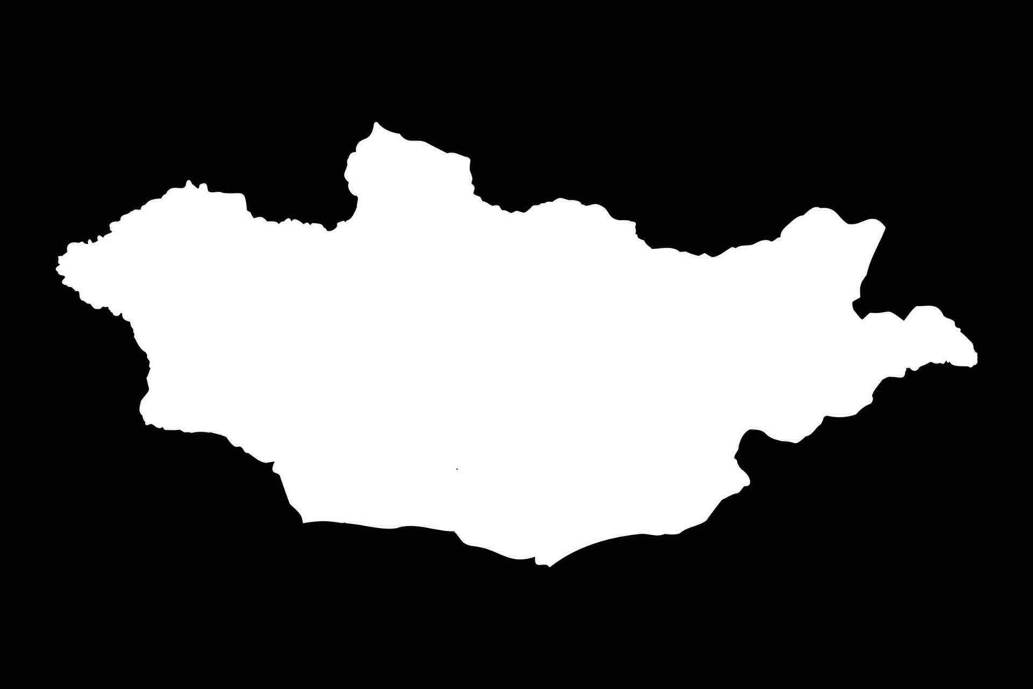 Simple Mongolia Map Isolated on Black Background vector