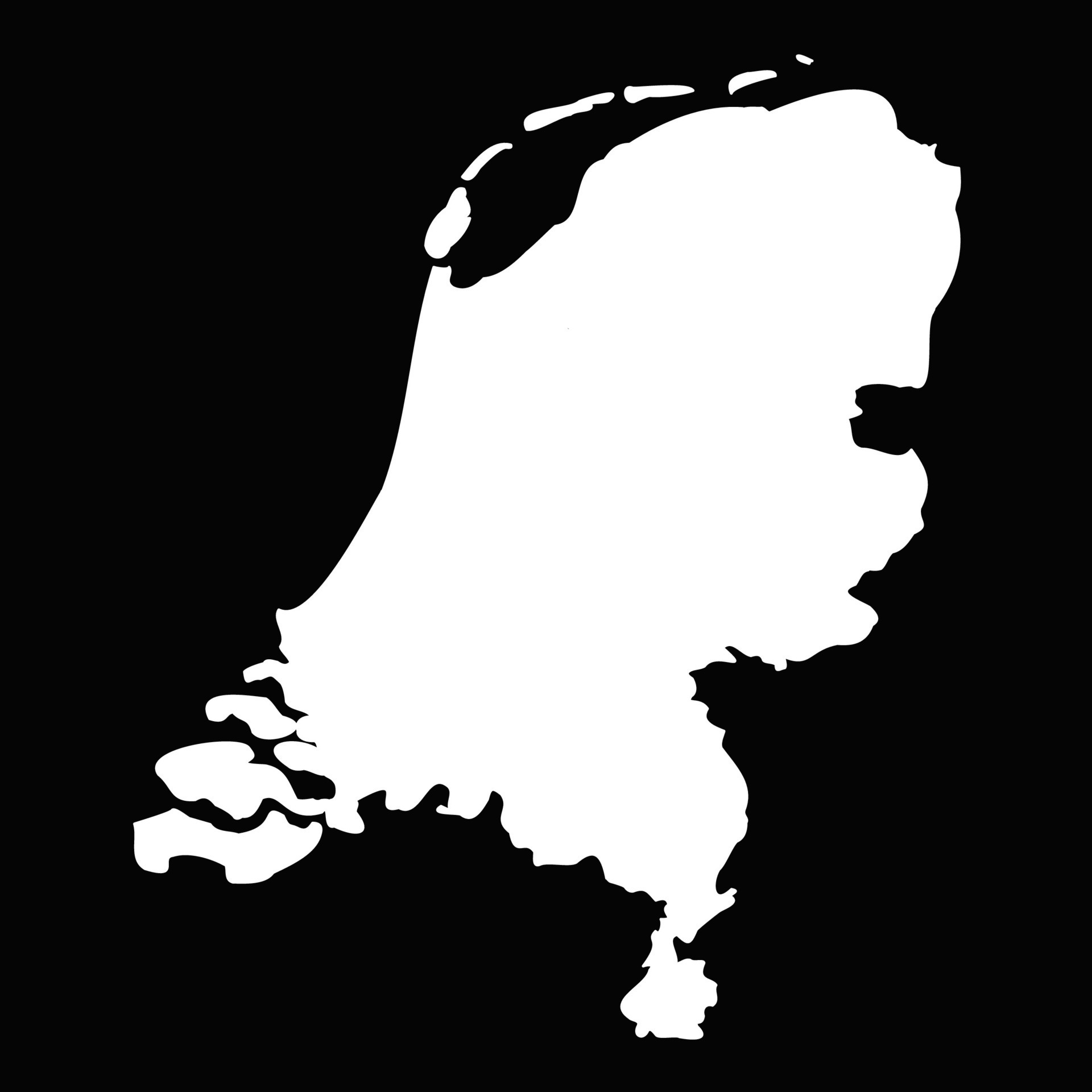 Simple Netherlands Map Isolated on Black Background 25844907 Vector Art ...