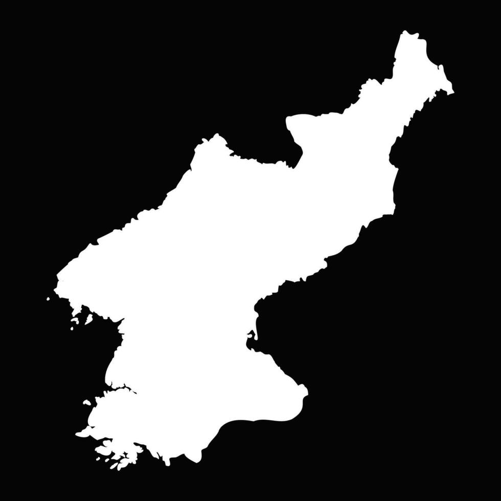 Simple North Korea Map Isolated on Black Background vector