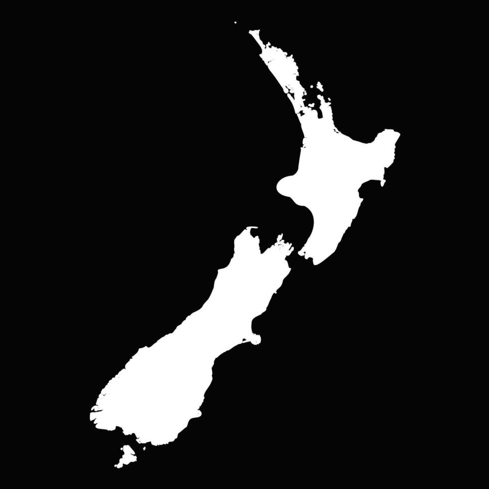 Simple New Zealand Map Isolated on Black Background vector