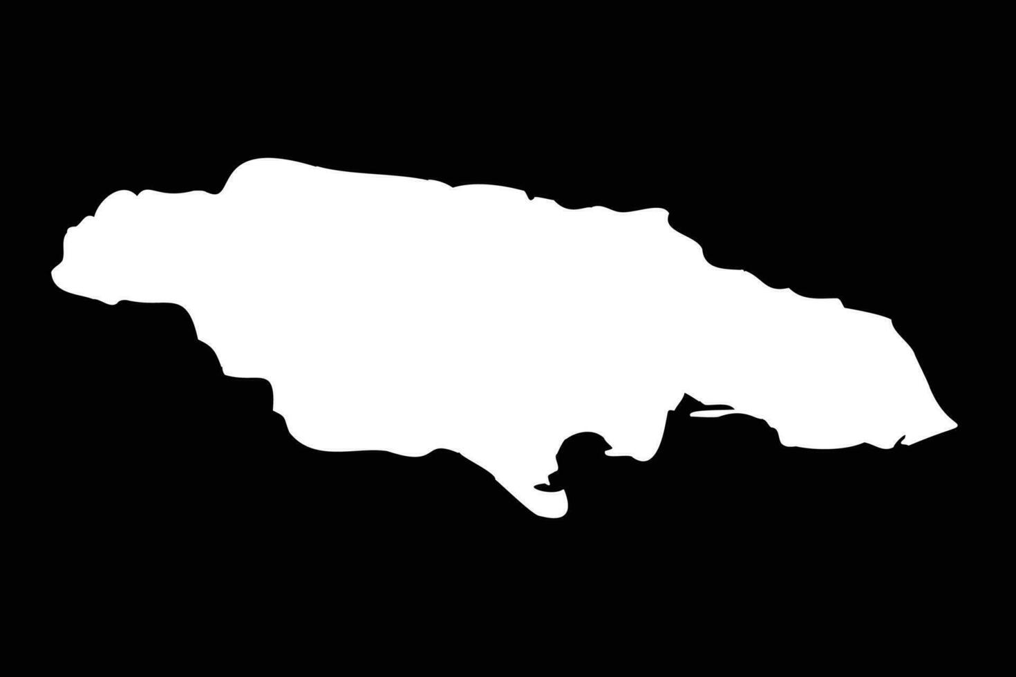 sencillo Jamaica mapa aislado en negro antecedentes vector