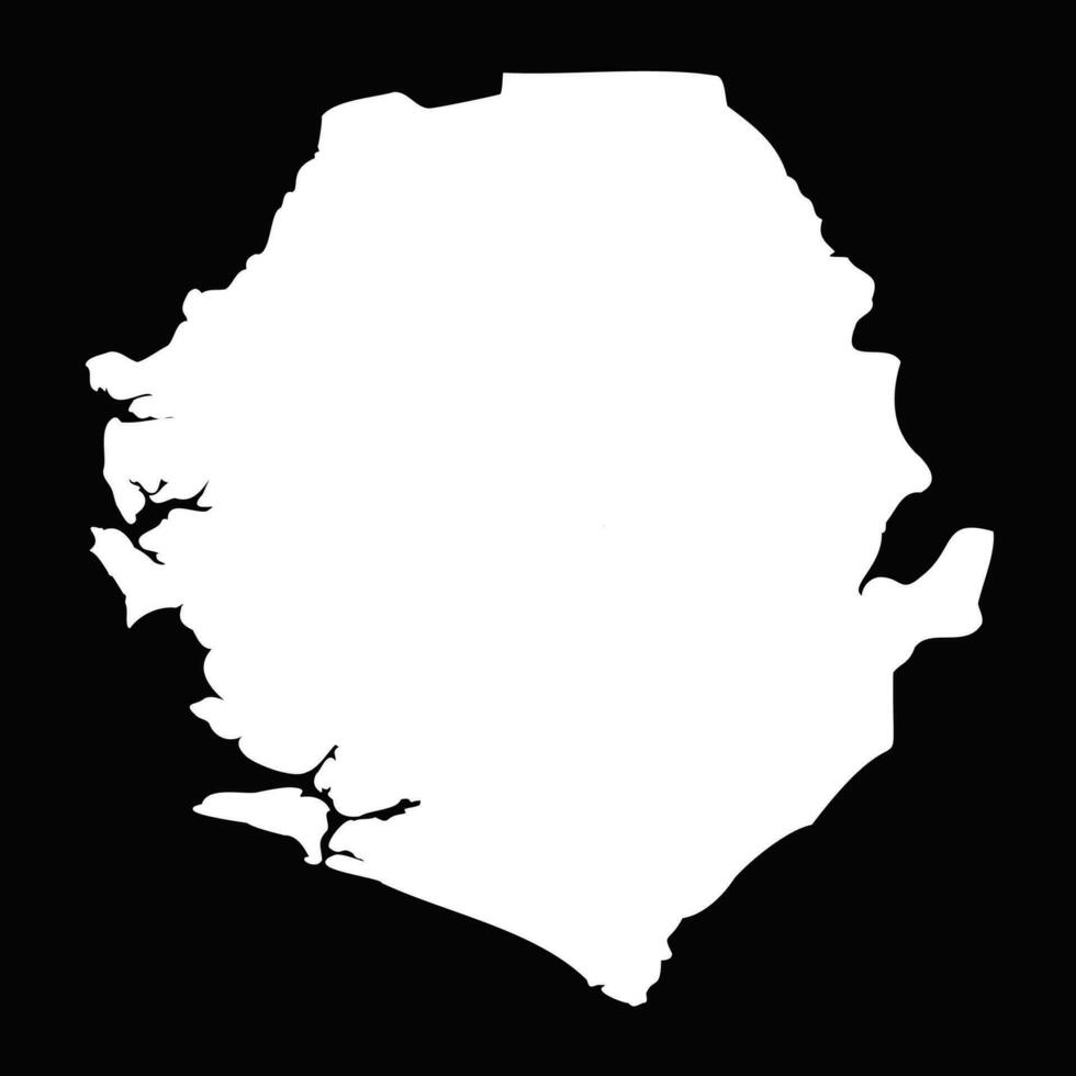 sencillo sierra leona mapa aislado en negro antecedentes vector