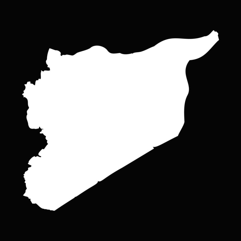 sencillo Siria mapa aislado en negro antecedentes vector