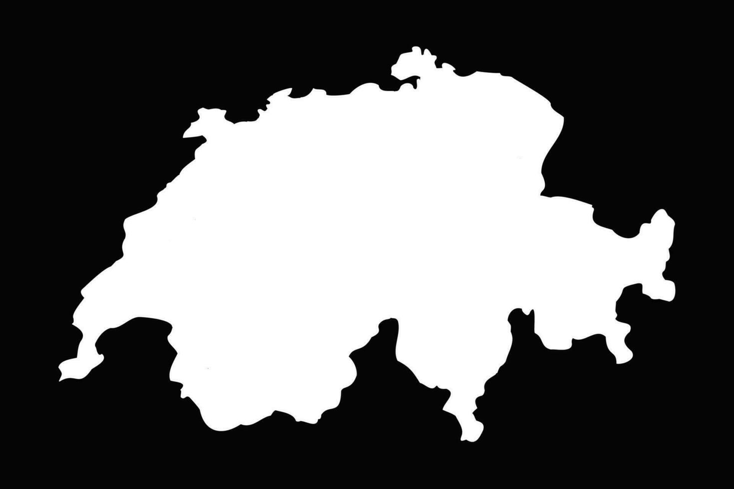 Simple Switzerland Map Isolated on Black Background vector