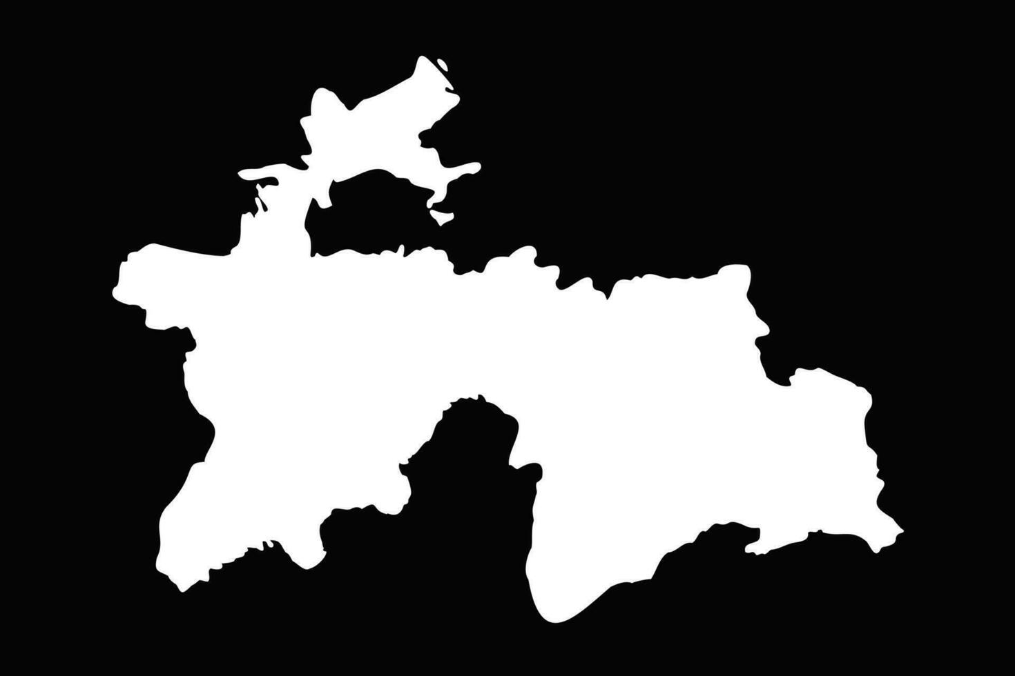 Simple Tajikistan Map Isolated on Black Background vector