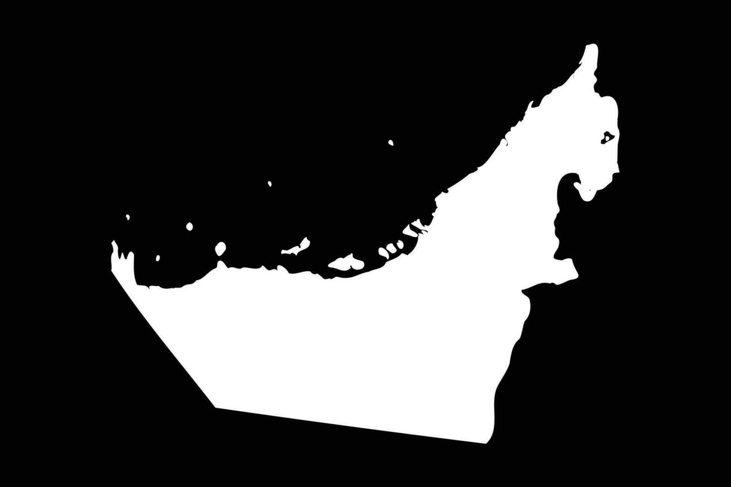 Simple United Arab Emirates Map Isolated on Black Background vector