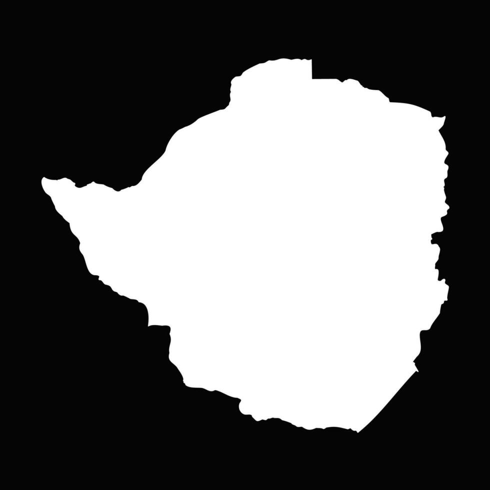 Simple Zimbabwe Map Isolated on Black Background vector