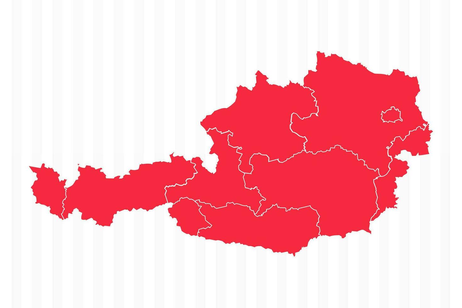 States Map of Austria With Detailed Borders vector