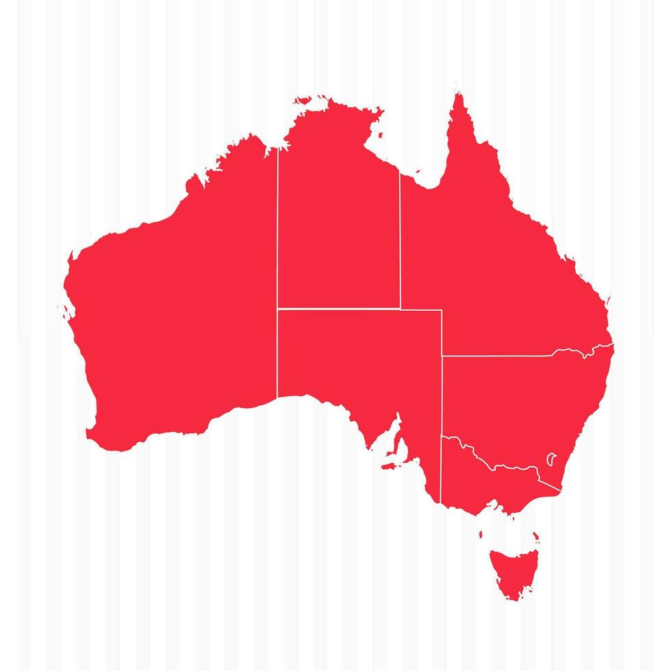 States Map of Australia With Detailed Borders vector