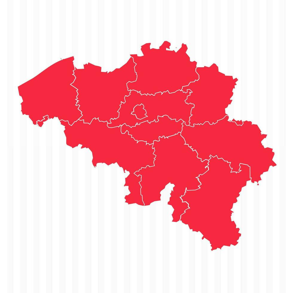 States Map of Belgium With Detailed Borders vector