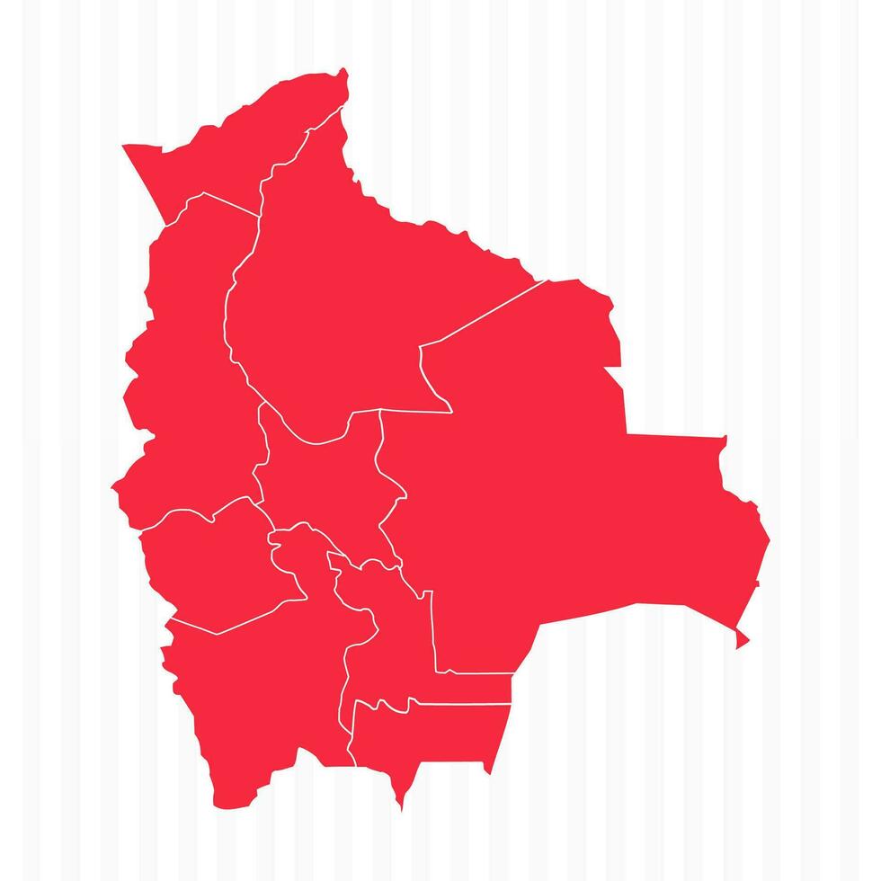 States Map of Bolivia With Detailed Borders vector
