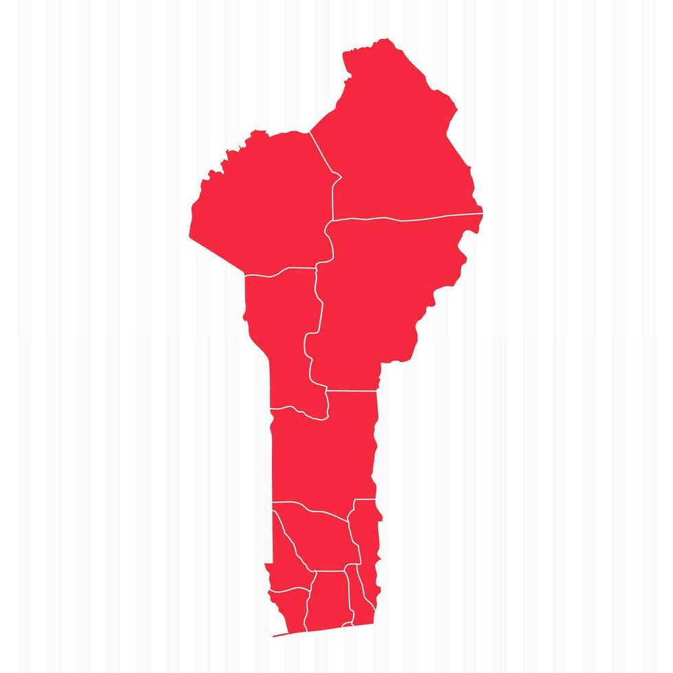 States Map of Benin With Detailed Borders vector