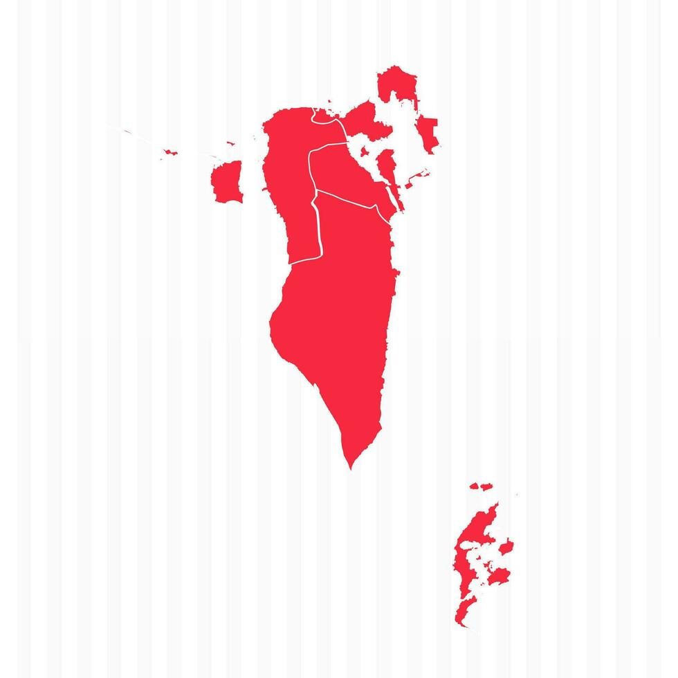 States Map of Bahrain With Detailed Borders vector