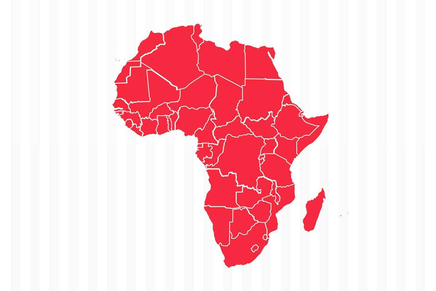 States Map of Africa With Detailed Borders vector